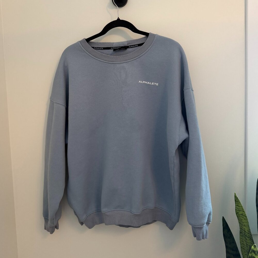 Alphalete Blue Crewneck Sweatshirt Oversized Fit Size Women's Large